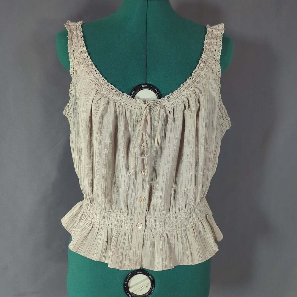 American Eagle Lace Peplum Tank Top Boho Size Large